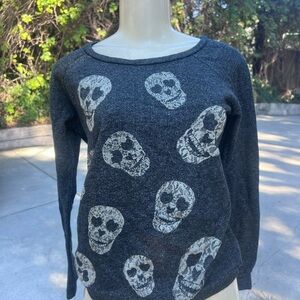 Gray Skull Print Women's Sweatshirt T Party